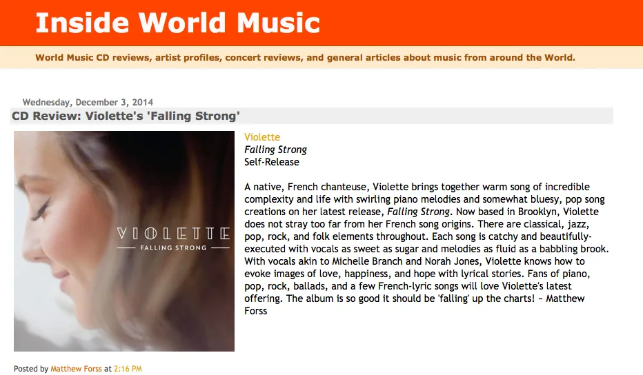 Press: Inside World Music